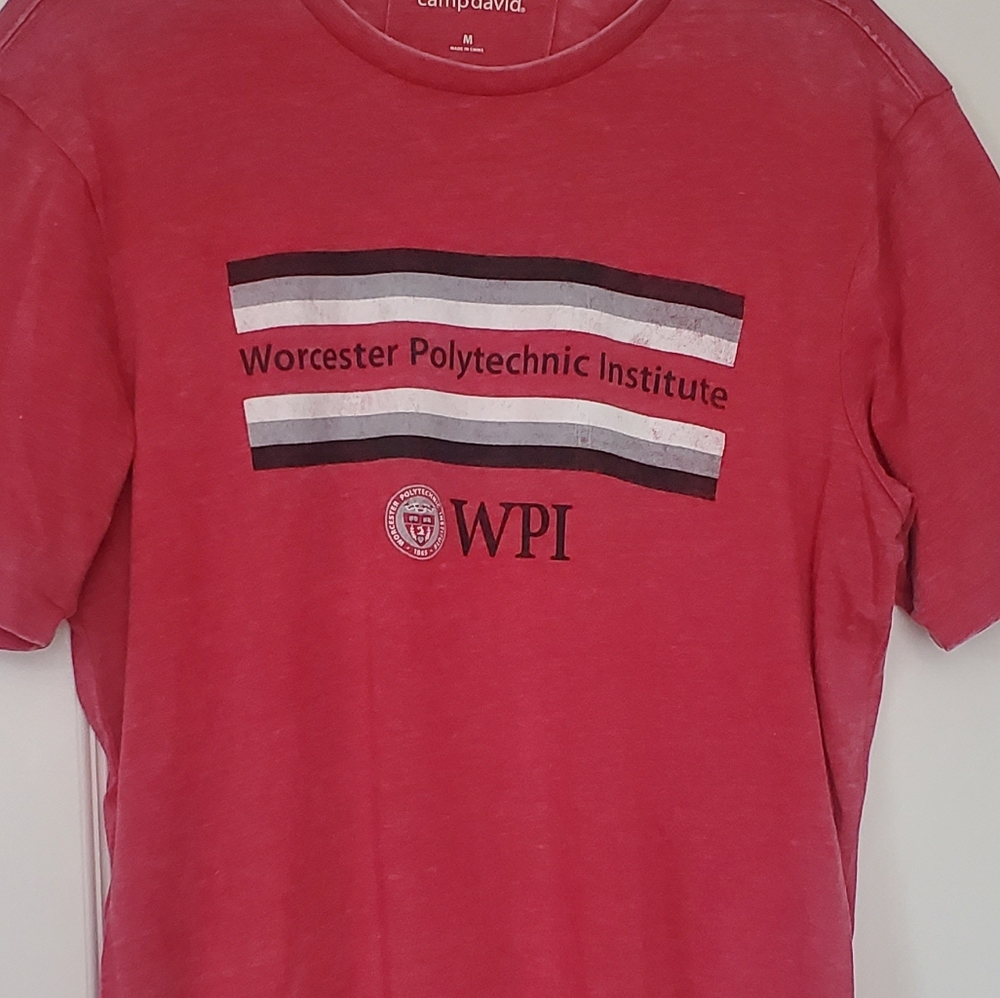 WPI DISTRESSED Men's Tee Shirt Red Medium Worcester Polytechnic Institute
